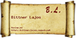 Bittner Lajos névjegykártya